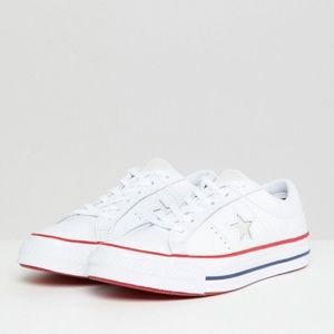 Converse One Star Ox (White / Gym Red / White)